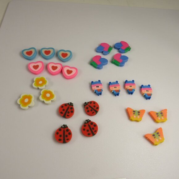 Easter Egg Filler: Small Erasers (24 items) Spring mix Butterflies, Ladybugs etc - Picture 2 of 5